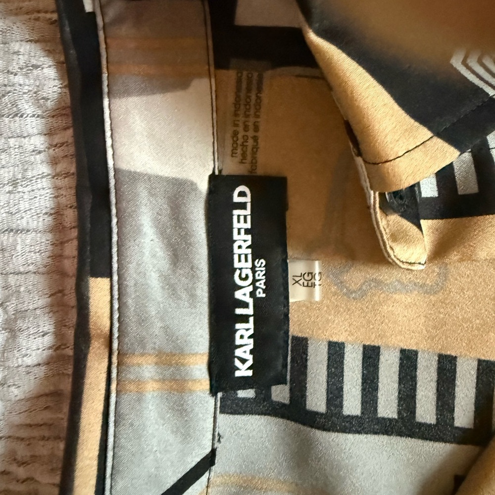 Karl Lagerfeld Tan and Black Patterned Shirt